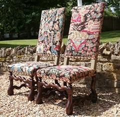 Antique Pair of Jacobean Style 19th Century Chairs 45h 20w 29d 17h seat _7.JPG